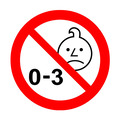 Advarselsmærke 0-3 år - Ikke egnet for børn under 3 år